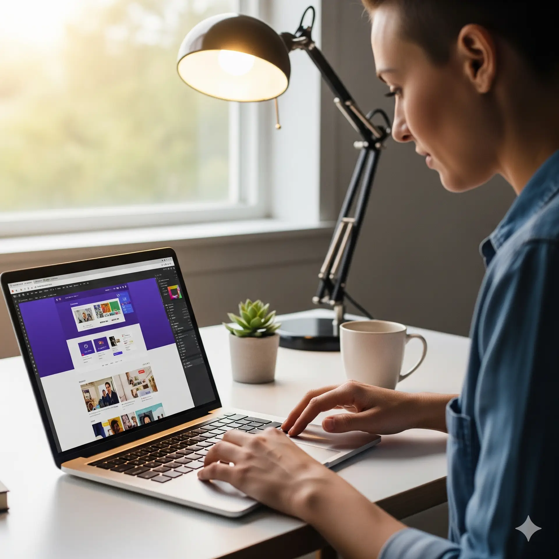 collaboratrice qui construit un site internet