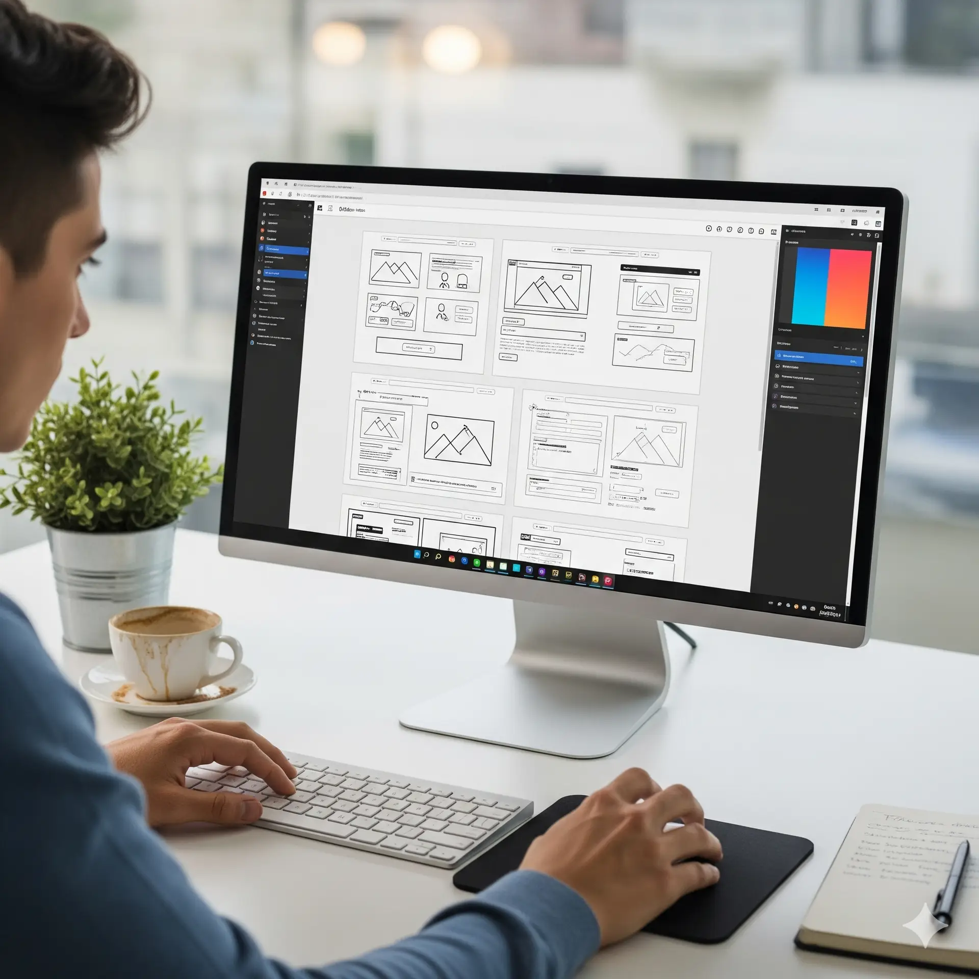 un collaborateur qui travail sur un site internet