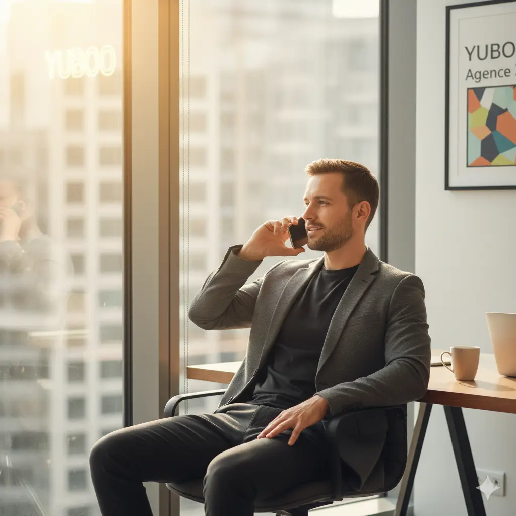 collaborateur au télephone